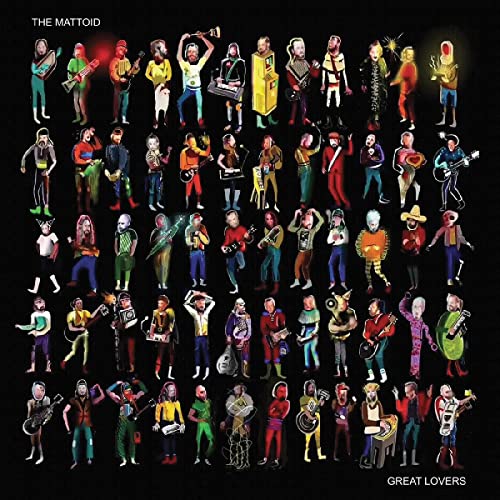 CD cover: colorful illustration of many people playing musical instruments.