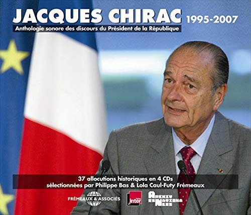 Jacques Chirac CD cover with portrait, French flag, and text details.