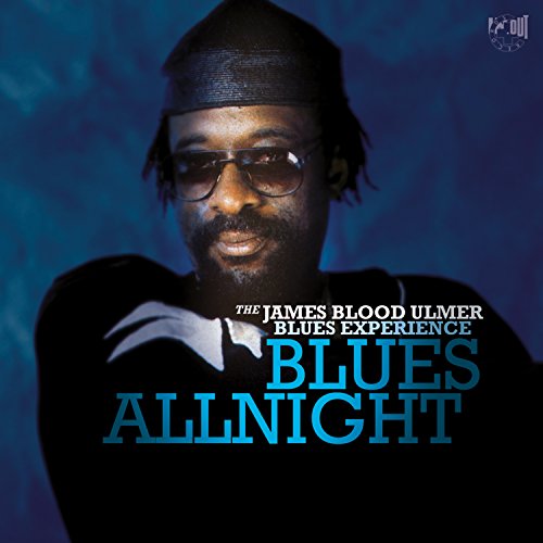 "Album cover featuring a man wearing sunglasses and a hat, with blue background."