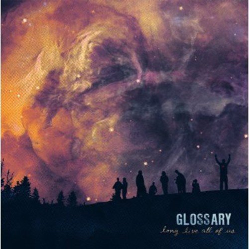 The alt text for the image is: "Album cover with silhouetted figures under a swirling orange and purple sky."