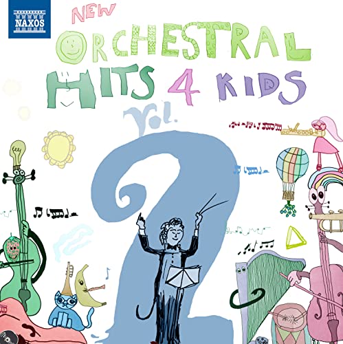 CD cover with colorful childlike drawings of instruments and a conductor.