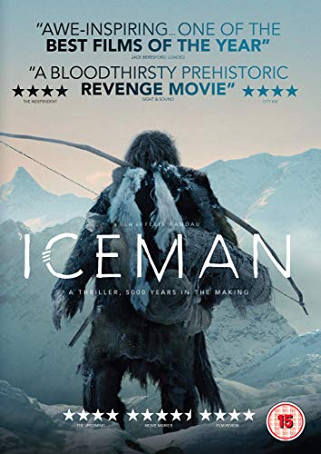 The DVD cover for "Iceman" features a prehistoric man in a snowy mountain landscape.