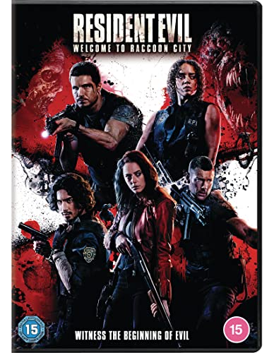 Resident Evil: Welcome to Raccoon City" DVD cover with five armed characters.