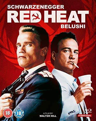 Red Heat Blu-ray cover featuring Arnold Schwarzenegger and James Belushi.