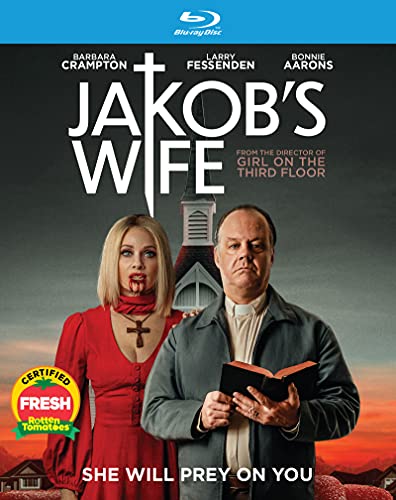 Jakob’s Wife" Blu-ray cover featuring Barbara Crampton and Larry Fessenden.