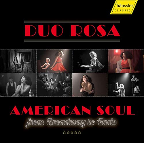 CD cover for Duo Rosa’s “American Soul” featuring black and white photos.