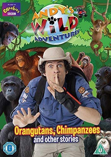 DVD cover featuring a man surrounded by orangutans and chimpanzees in a jungle setting.