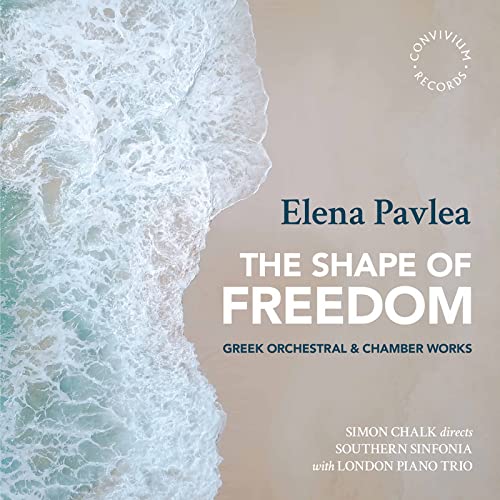 CD cover with wave imagery, title “The Shape of Freedom” and composer’s name.