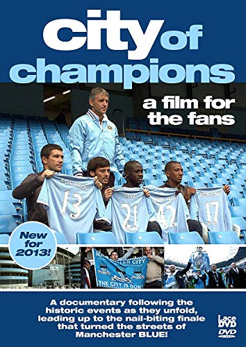 DVD cover for "City of Champions" documentary featuring Manchester City players.