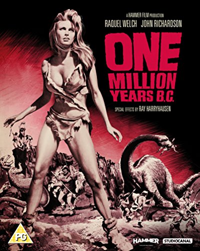 “One Million Years B.C.” Blu-ray cover featuring Raquel Welch and dinosaurs.