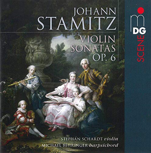CD cover: 18th-century figures with musical instruments, "Johann Stamitz" text.