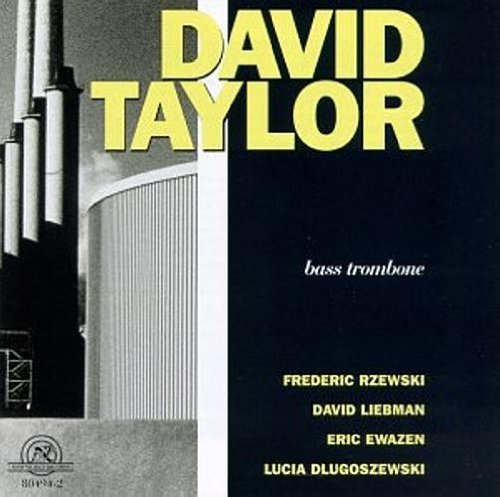 CD cover for David Taylor’s “Plays Dlugoszewsk,” featuring abstract architecture.