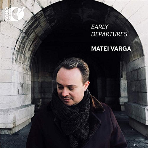 "Album cover featuring a man in a dark coat and scarf under an archway."