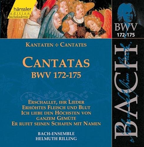CD cover for Bach cantatas BWV 172-175, featuring angelic figures.