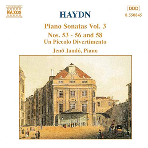 CD cover for Haydn piano sonatas featuring a historic building illustration.