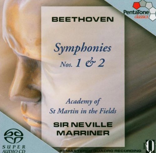 CD cover featuring Beethoven's profile and text describing the symphonies and conductor.