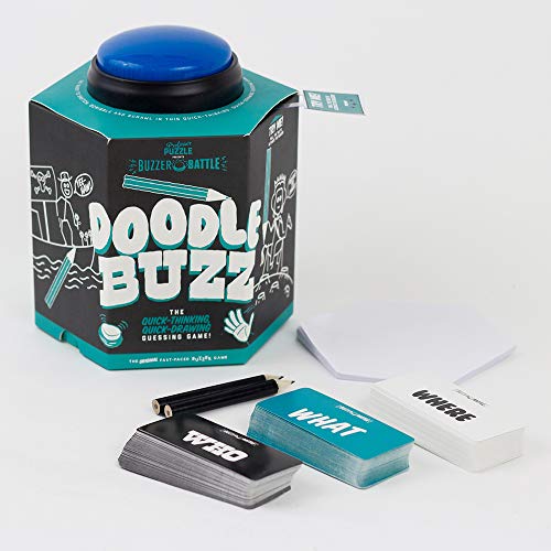 Professor Puzzle Doodle Buzz - Drawing Party Game with Button Buzzer - Artistic family game