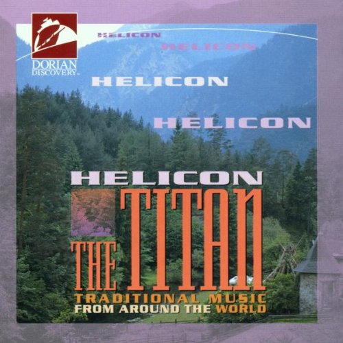 CD cover with "Helicon Titan" title, featuring a forest landscape background image.