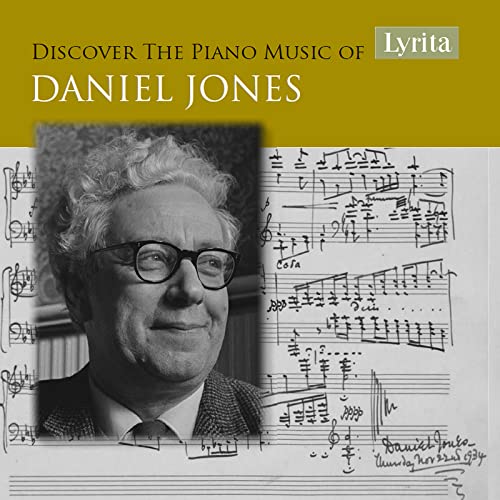 CD cover featuring portrait of composer Daniel Jones with sheet music.