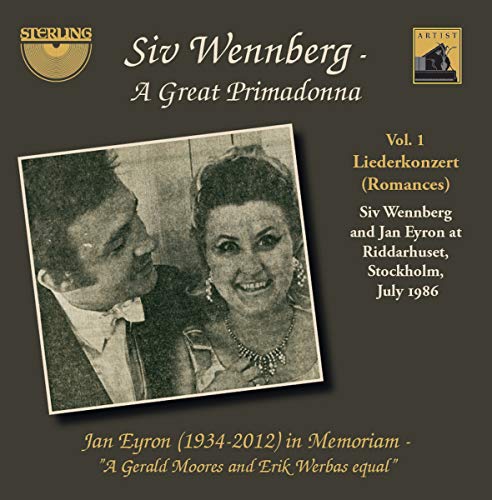 CD cover featuring black and white photo of opera singers Siv Wennberg and Jan Eyron.