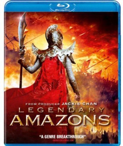 Blu-ray cover for "Legendary Amazons" featuring a warrior with a curved blade.