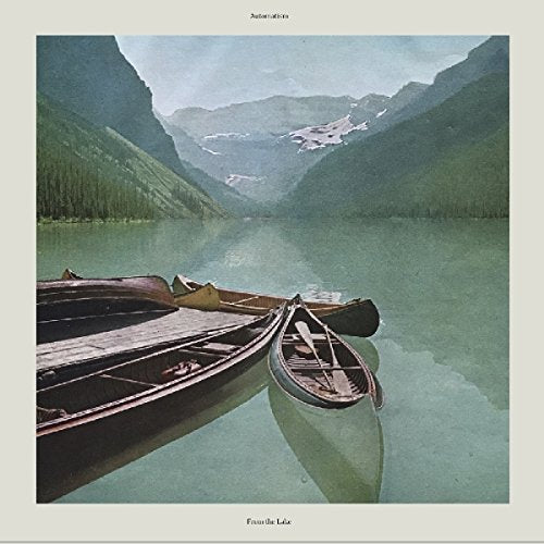 CD cover: Mountain lake with boats, painted in muted, cool tones.