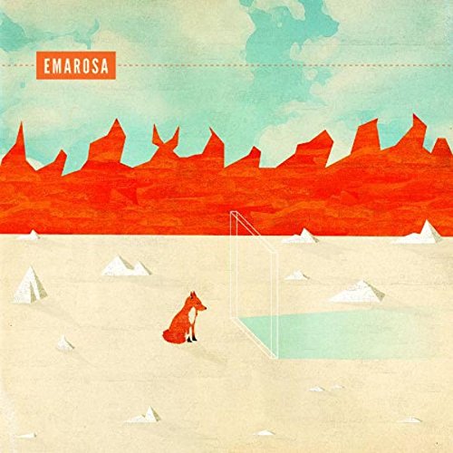 "Album cover art featuring a fox in a desert landscape with red mountains."