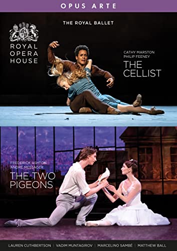 DVD cover for ballet performances "The Cellist" and "The Two Pigeons.