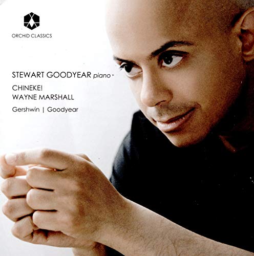 Portrait of pianist Stewart Goodyear, album cover for Gershwin/Goodyear CD.