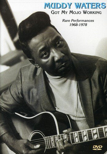 DVD cover featuring a black-and-white photo of Muddy Waters playing an acoustic guitar.