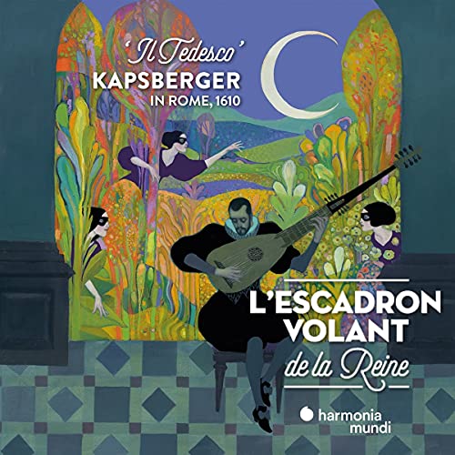 CD cover: man playing lute with figures in an arched garden scene.