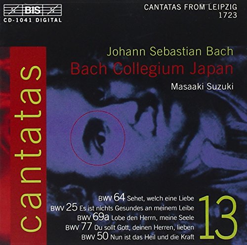 CD cover with abstract red and blue design, featuring "Cantatas 13" in yellow text.