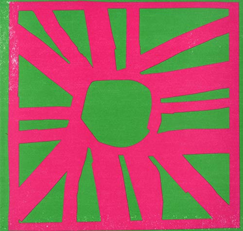 Square album cover with pink geometric lines on a green background.