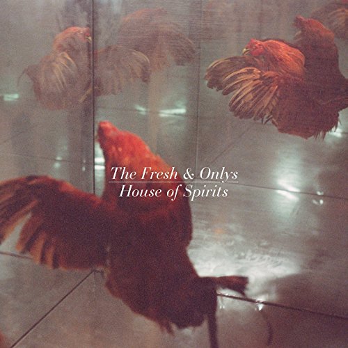 "Vinyl album cover featuring a rooster reflected in a tiled, mirrored surface."
