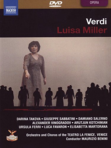 DVD cover for Verdiās āLuisa Millerā opera, featuring a singer and chorus.