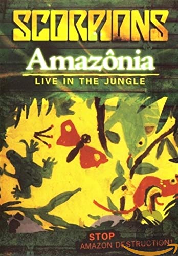 DVD cover for "Amazonia - Live In The Jungle" with jungle imagery.