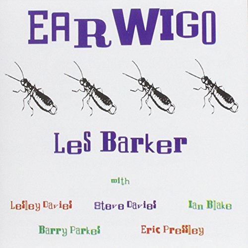 Album cover with four earwigs and names in various colors on a grey background.