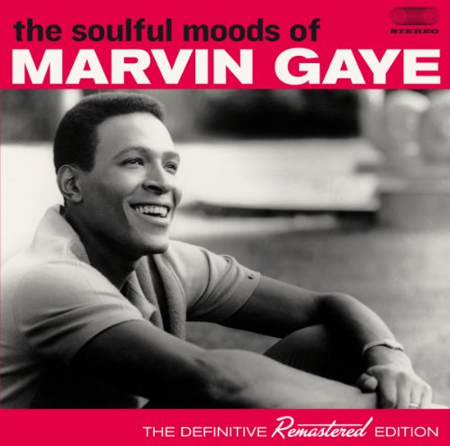 "Marvin Gaye album cover with black and white photo of Marvin Gaye smiling."