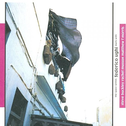 CD album cover with a man hanging from a building with curtains.