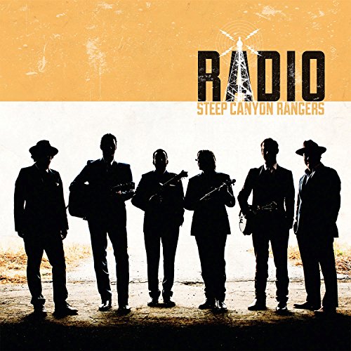 "Album cover featuring silhouettes of six men holding instruments against a yellow and white background."