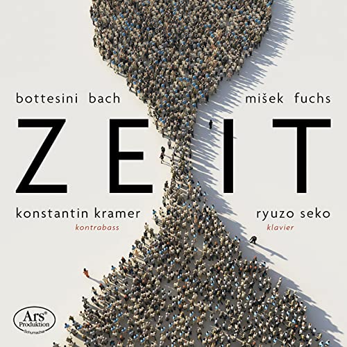 CD cover for "Zeit" by Konstantin Kramer, featuring a crowd forming a Y.