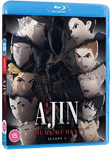 Blu-ray cover for anime series “Ajin: Demi-Human” Season 2, featuring character art.