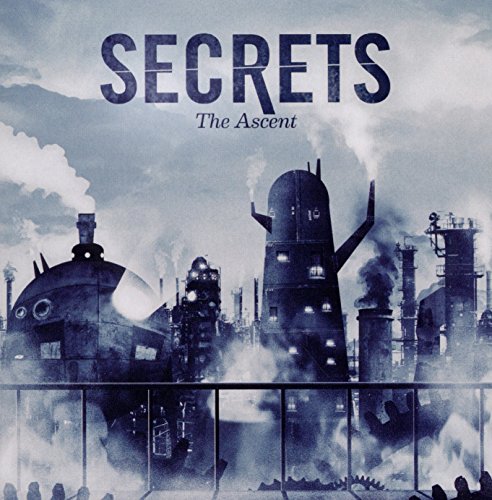 "Album cover art: 'Secrets - The Ascent' featuring a dystopian industrial landscape."
