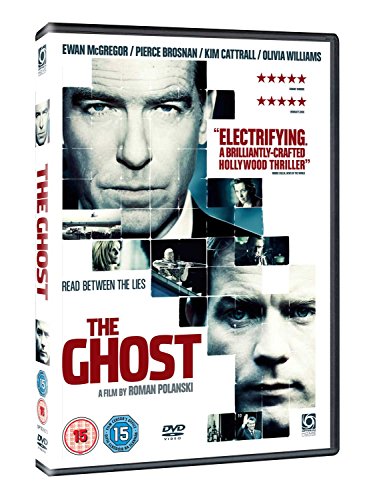 DVD cover for "The Ghost" featuring Ewan McGregor and Pierce Brosnan.