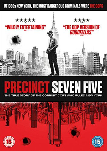 DVD cover for "Precinct Seven Five" featuring a police officer and city skyline.