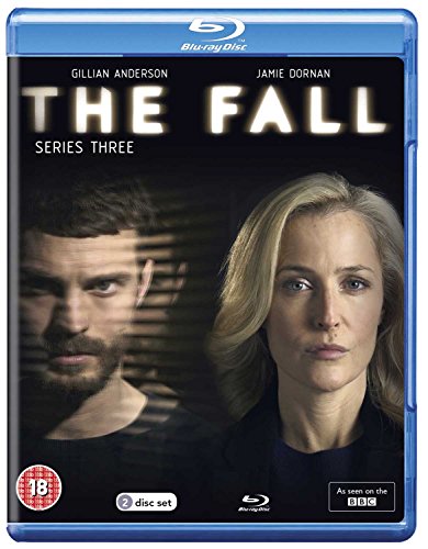 Blu-ray cover for "The Fall" series three, featuring Gillian Anderson and Jamie Dornan.
