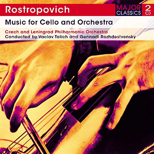 CD cover for Rostropovich’s “Music For Cello,” featuring a cellist’s hands.