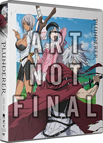 DVD cover for anime “Plunderer” featuring multiple characters with swords.