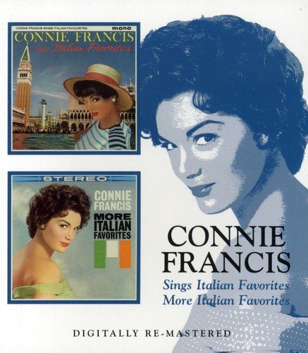 "CD cover featuring Connie Francis, with two album covers and her portrait."
