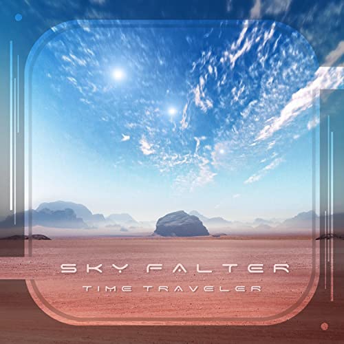 CD cover with desert landscape under a bright, cloudy sky.